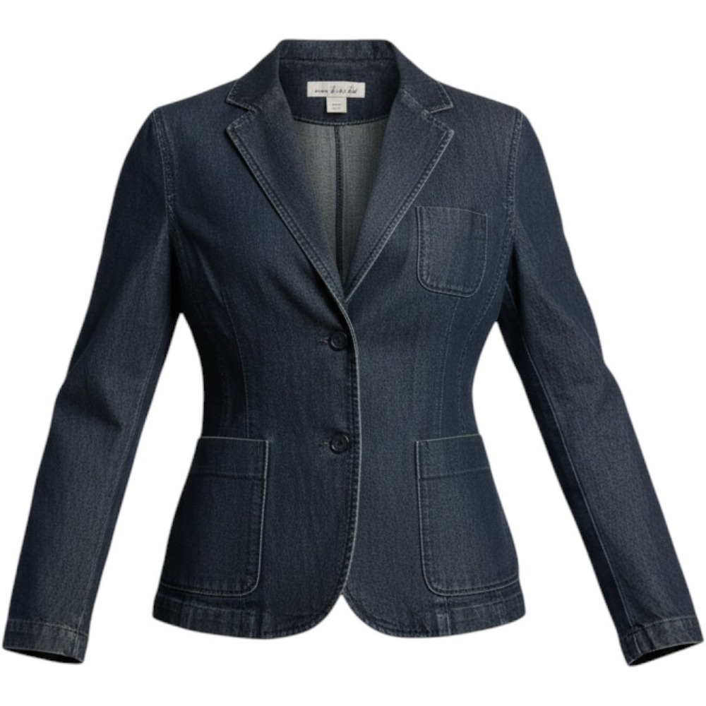 Vintage Jones New York Sport Dark Wash Denim Blazer Jacket - Women's Size Small